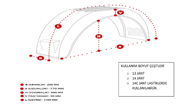 PLASTİK RÖMORK ÇAMURLUK TEKNE-KARAVAN 200mm - Resim 2