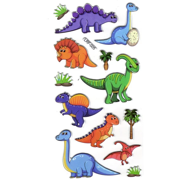 Sticker Kabartmalı Stiker Defter, Planlayıcı Etiket (lrf-005) - 17X9 cm - Dinazor Palmiye ürün görseli 1