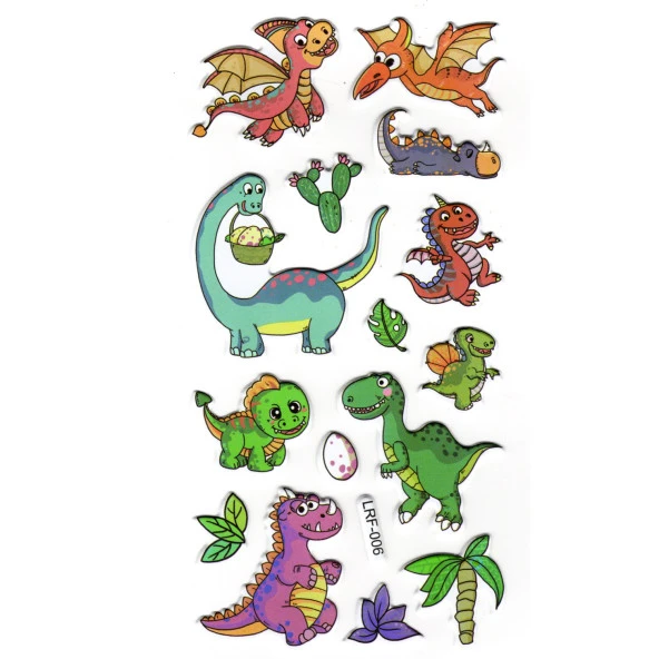 Sticker Kabartmalı Stiker Defter, Planlayıcı Etiket (lrf-006) - 17X9 cm - Eğlenceli Dinazor ürün görseli 1