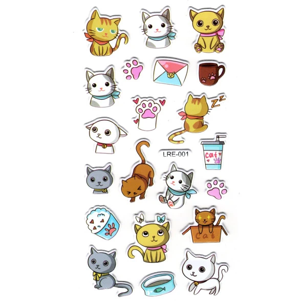Sticker Kabartmalı Stiker Defter, Planlayıcı Etiket (lre-001) - 17X9 cm - Pati Mektup Kedi ürün görseli 1