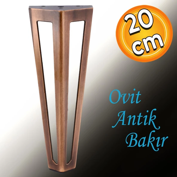 Ovit Ünite Mobilya Koltuk Konsol Tv Masa Ayağı Metal Ayakları 20 Cm Antik Bakır ürün görseli 1