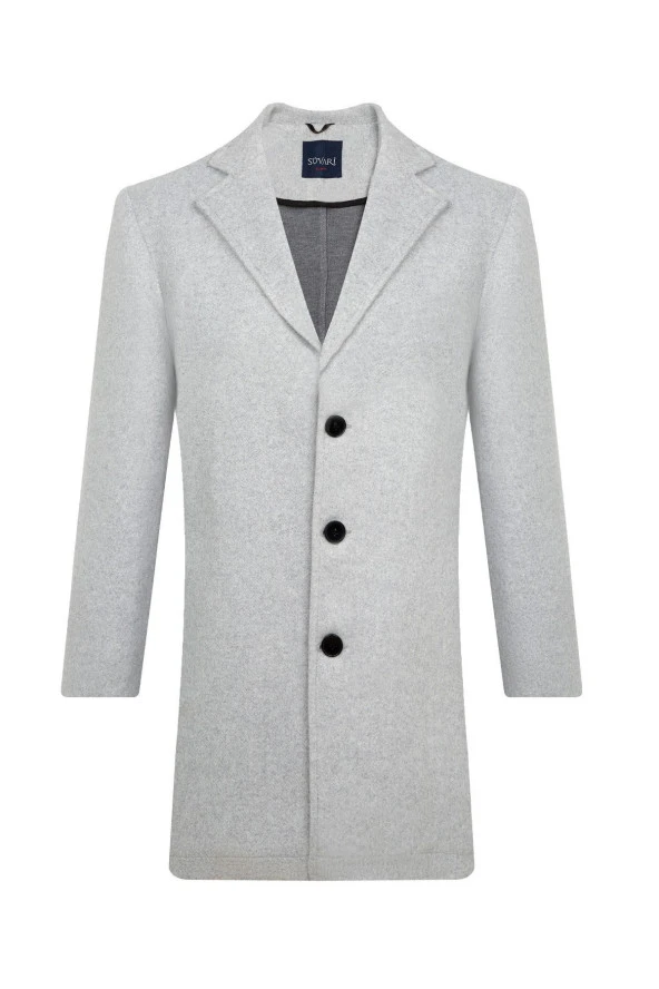 Slim Fit Mono Yaka Gri Erkek Kaban ürün görseli 1