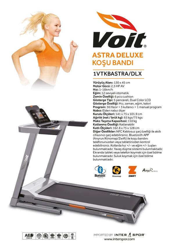 VOİT ASTRA DELUXE KOŞU BANDI - Resim 2