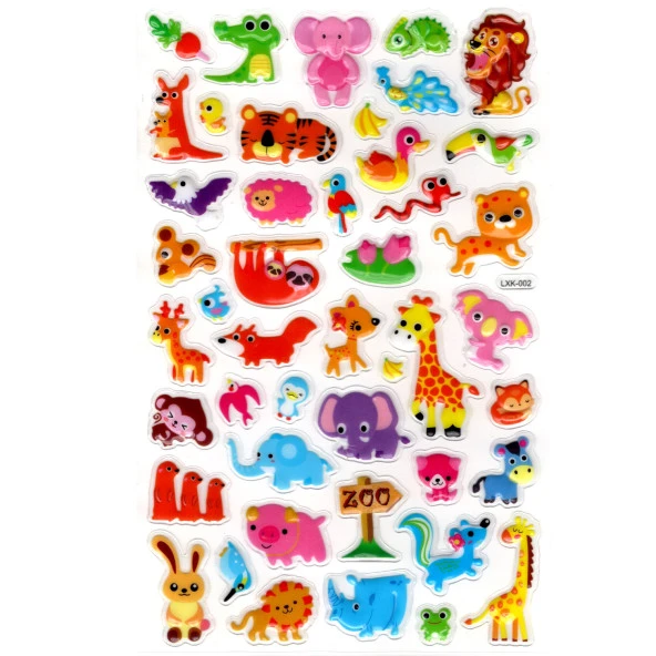 Sticker Kabartmalı Stiker Defter, Planlayıcı Etiket (lxk-002) - 22X14 cm - Minik Sevimli Hayvanlar ürün görseli 1