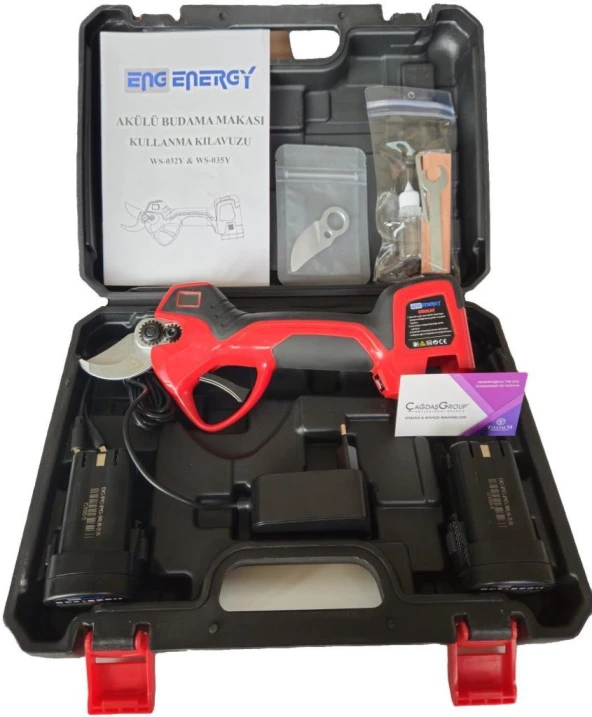 Energy WS-032Y Akülü Budama Makası 32mm 2 Bataryalı Set ürün görseli 1