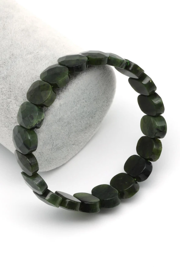Kanada Yeşim Doğal Taş Bileklik 10 x 14 mm Özel Kesim ürün görseli 1