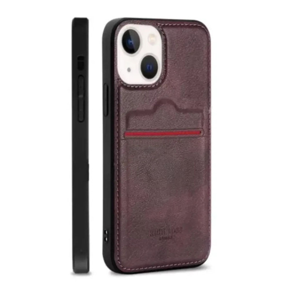 Iphone 14 Uyumlu Kartlıklı Deri Kılıf Bordo ürün görseli 1