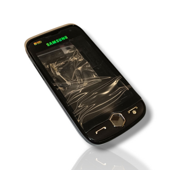 Samsung i8000 Kasa Samsung Galaxy i8000  Uyumlu Siyah Renk Orta Kasa Ön Arka Kapak Tuş Takımı ürün görseli 1