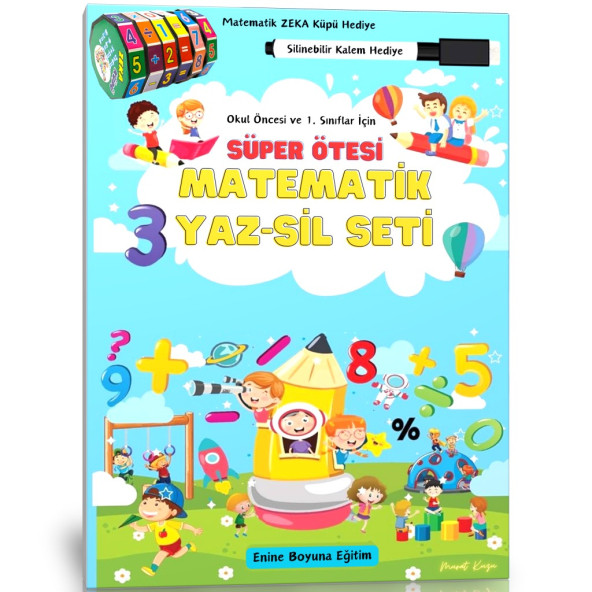 Okul Öncesi ve Birinci Sınıflar İçin Süper Ötesi Matematik YAZ-SİL Kitabı ürün görseli 1