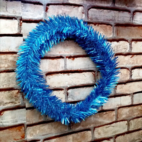 VIP 5 METRE PARLAK METALİK MAVİ ÇAM DALI MAVİ YILBAŞI GARLANDI MAVİ GARLAND MAVİ NOEL AĞACI DALI ürün görseli 1