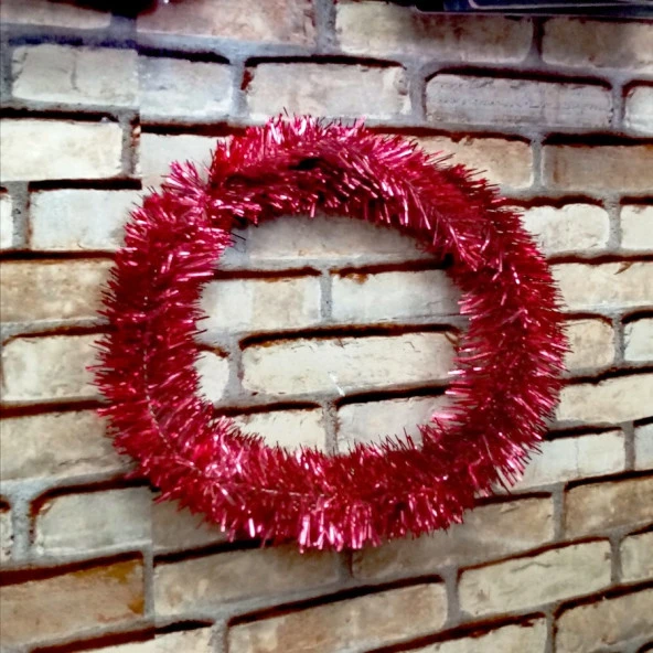 VIP 5 METRE PARLAK METALİK KIRMIZI ÇAM DALI YILBAŞI GARLANDI KIRMIZI GARLAND KIRMIZI NOEL AĞACI DALI ürün görseli 1