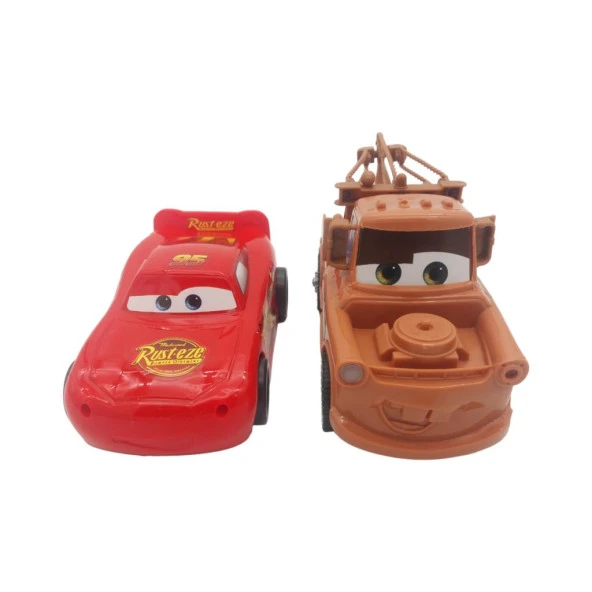Farbu Cars Şimşek Mcqueen Ve Mater Oyuncak Sürtmeli 2 Li Araç Seti, Arabalar Oyuncak Figür ürün görseli 1