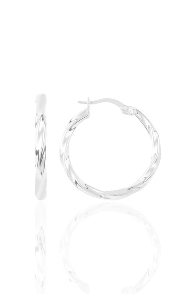 Gümüş 23 mm Şarnel Burgu Halka Küpe SGTL12288RODAJ ürün görseli 1