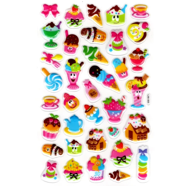 Sticker Kabartmalı Stiker Defter, Planlayıcı Etiket (lxk-005) - 22X14 cm - Şirin Dondurmalar ürün görseli 1