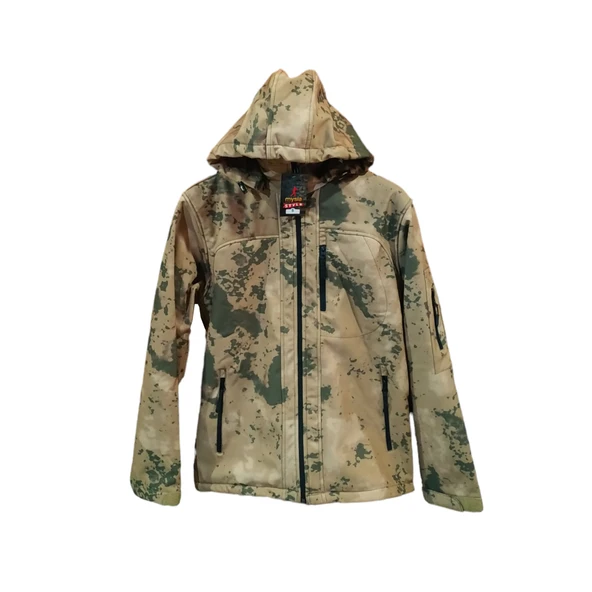 Mysia Jandarma Kamuflaj Desen Softshell Kapşonlu Mont ürün görseli 1