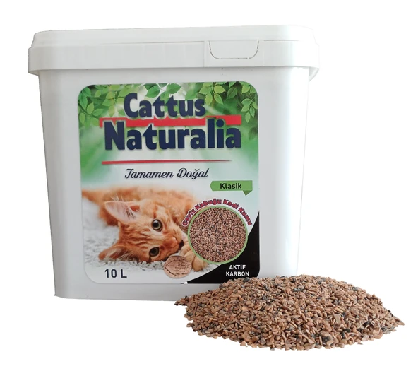 Cattus Naturalia Klasik Aktif Karbonlu Ceviz Kabuğundan Yapılmış Doğal Kedi Kumu ürün görseli 1