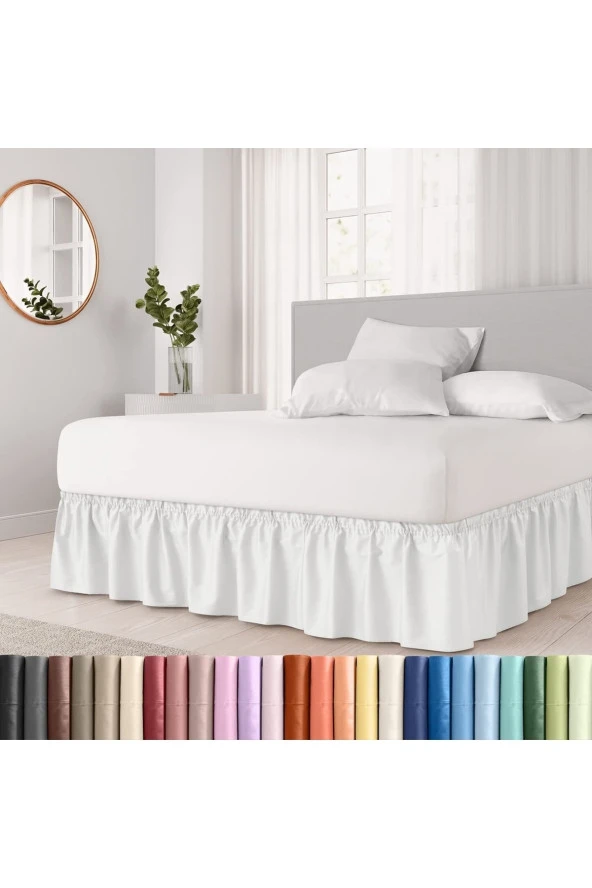 Sens Moi Baza Fırfırı & Tek Kişilik & Ranforce Kumaş & 90x190 - 100x200 - 120x200 Yataklara Uyumlu - Beyaz ürün görseli 1