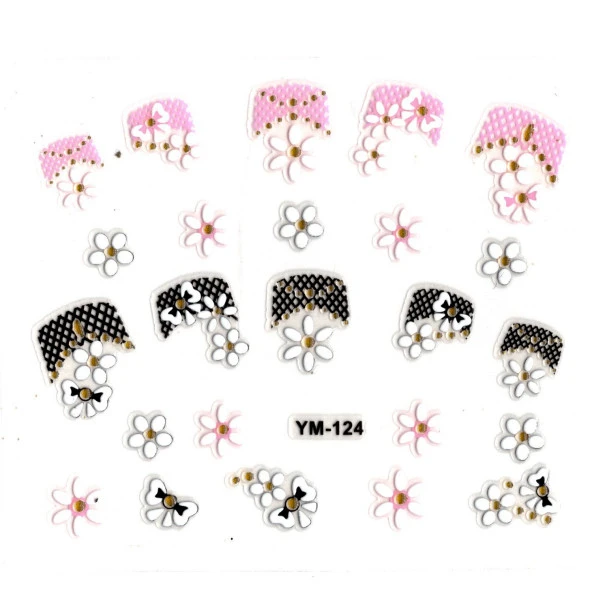 Tırnak Sticker, Tırnak Süsleme, Nail Art (ym-124) - 6X5 cm - Kurdele Çiçek ürün görseli 1