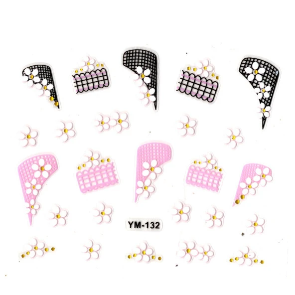 Tırnak Sticker, Tırnak Süsleme, Nail Art (ym-132) - 6X5 cm - Desenli Çiçek ürün görseli 1