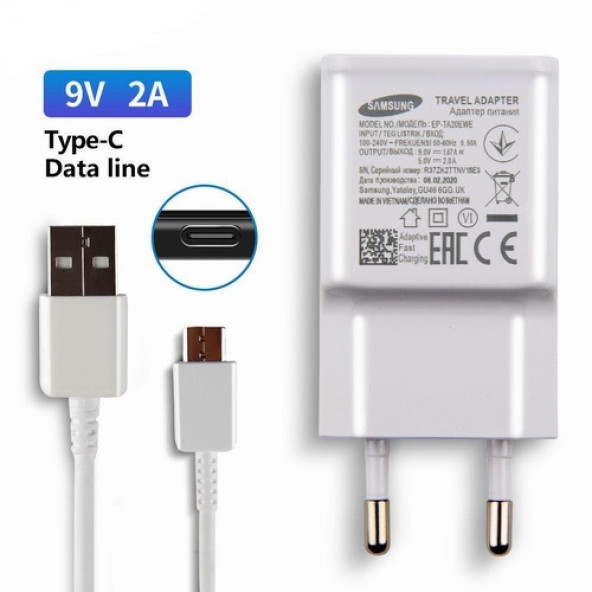 Samsung Galaxy S20 Orijinal EP-TA20EBE 15W 2A Hızlı Şarj Cihazı ve Type-C Kablo ürün görseli 1