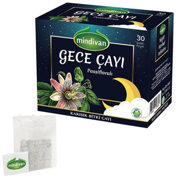 Mindivan Passiflora Çayı Gece Bitki Çayı 30 Süzen Poşet ürün görseli 1