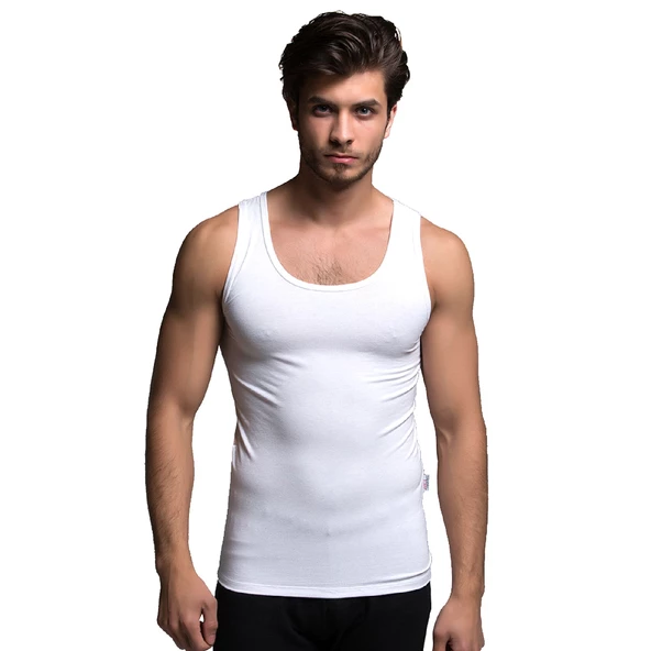 Thermoform Bambu Erkek Atlet Beyaz 3'lü Paket - Resim 2