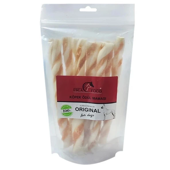 Esca Tavuk Sargılı Jumbo Burgu Köpek Ödül Kemiği 6'lı ürün görseli 1