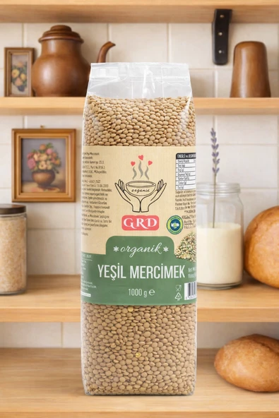 GRD Organik Yeşil Mercimek 1000 gr ürün görseli 1