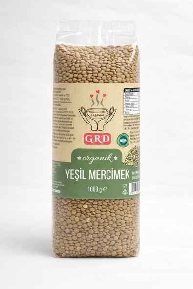 GRD Organik Yeşil Mercimek 1000 gr - Resim 2