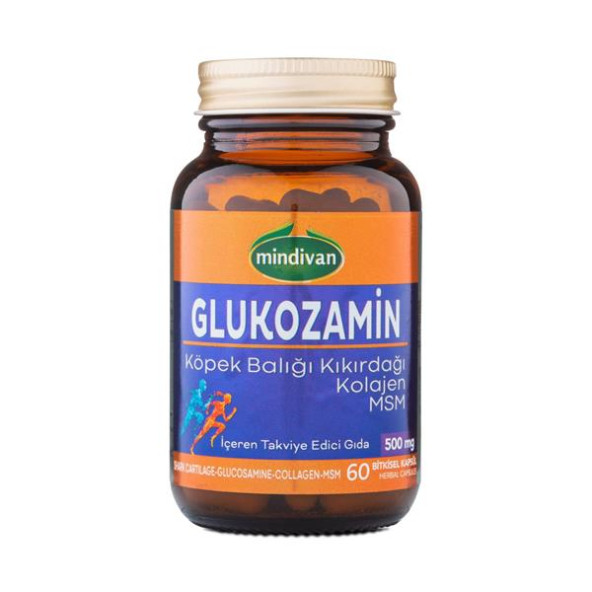 Mindivan Glukozamin Köpek Balık Kıkırdağı Kolajen MSM Kapsül 60x500 mg ürün görseli 1