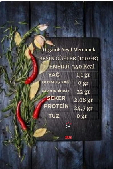GRD Organik Yeşil Mercimek 500 gr - Resim 7