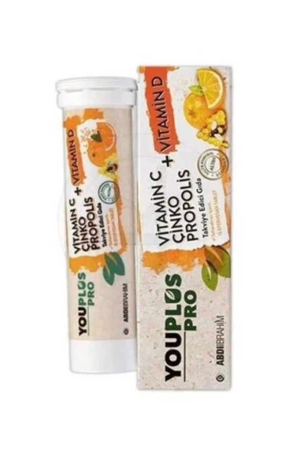 YOUPLUS Pro Vitamin C & D & Çinko & Propolis 15 Efervesan Tablet ürün görseli 1