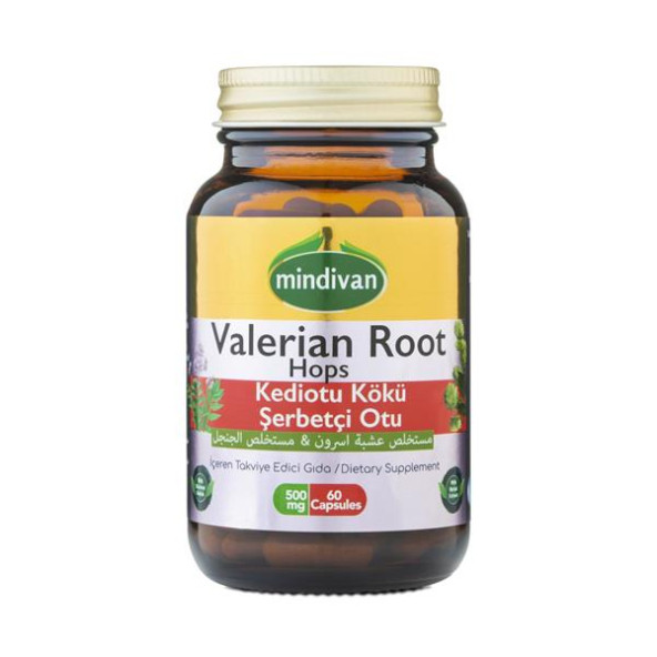 Mindivan Kedi Otu Ekstresi&Şerbetçi Otu Ekstresi 60 x 500 mg ürün görseli 1