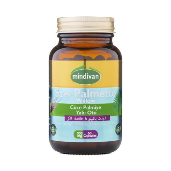 Mindivan (Saw Palmetto) Cüce Palmiye& Yakı Otu Ekstresi 60 x 500 mg ürün görseli 1