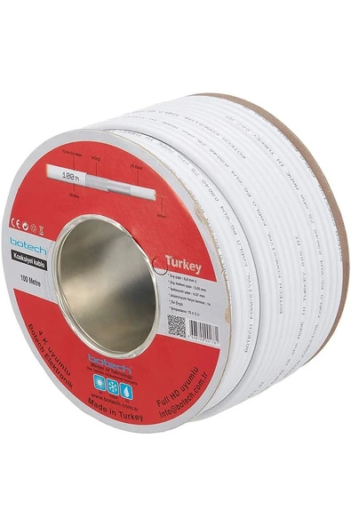 Botech RG6U4 4K UHD Anten Kablosu 100 Metre ürün görseli 1