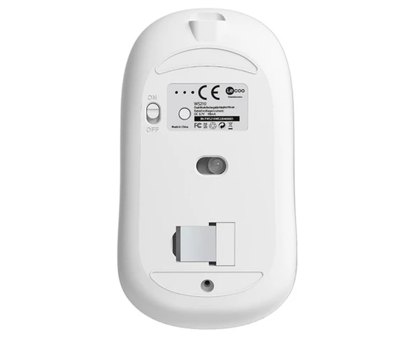 Lecoo WS210 2.4G Wifi Wireless Bluetooth Charging Mouse Beyaz - Resim 5