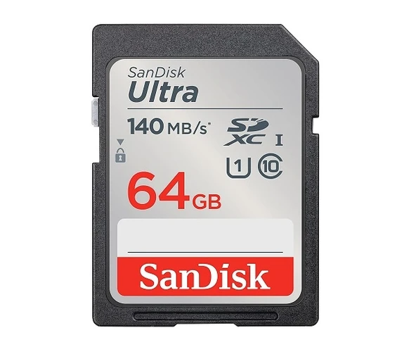 SanDisk 64GB Ultra 140MB/s SDHC/SDXC Class 10 UHS-I SDSDUNB-064G-GN6IN Hafıza Kartı ürün görseli 1