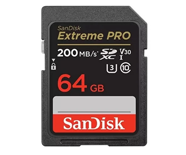 SanDisk 64GB Extreme Pro 200Mbs SDXC V30 UHS-I U3 Hafıza Kartı SDSDXXU-064G-GN4IN ürün görseli 1