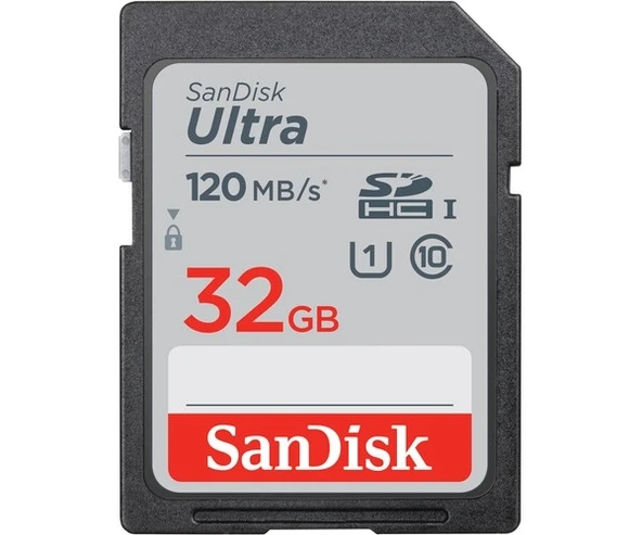 Sandisk 32GB Ultra Class 10 120MB/S Hafıza Kartı (SDSDUN4-032G-GN6IN) ürün görseli 1