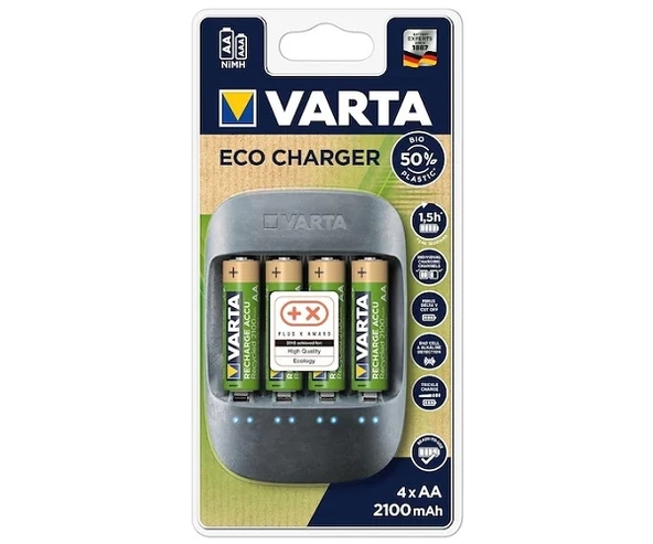 Varta Eco Şarj Cihazı ve 4x2100Mah AA Büyük Kalem Pil ürün görseli 1