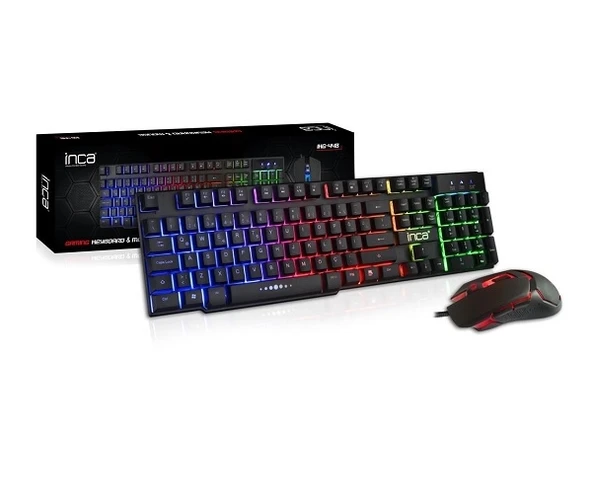 İnca IKG-448 Q Türkçe USB Siyah Raınbow Efect Mekanik Hisli Klavye Mouse ürün görseli 1
