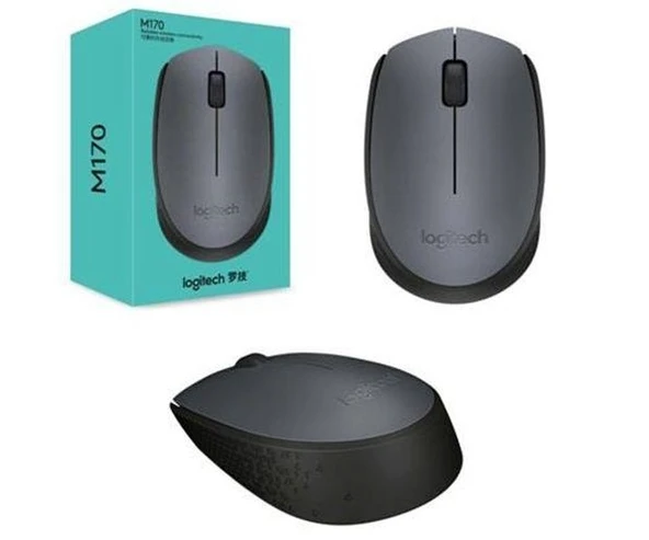 Logitech M170 Nano Alıcılı Kablosuz Siyah-Gri Mouse ürün görseli 1