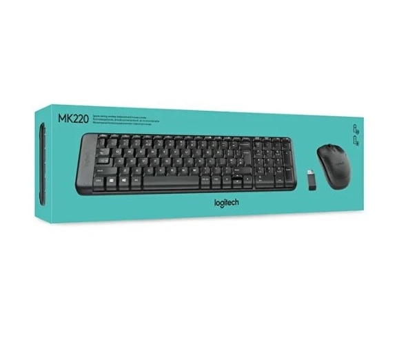 Logitech MK220 Q Türkçe Kablosuz Standart Siyah Klavye+ Mouse - Resim 3