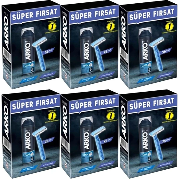 Arko Men Banyo 5 Adet + Cool Köpük Pro 200ML (6 Lı Set) ürün görseli 1