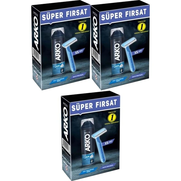 Arko Men Banyo 5 Adet + Cool Köpük Pro 200ML (3 Lü Set) ürün görseli 1