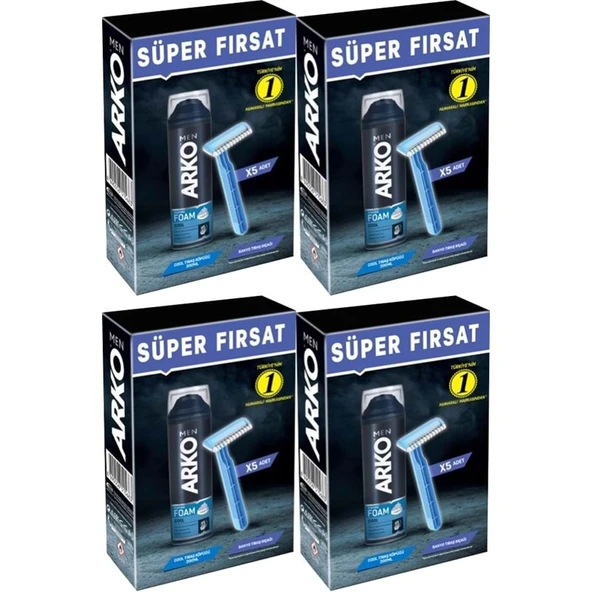 Arko Men Banyo 5 Adet + Cool Köpük Pro 200ML (4 Lü Set) ürün görseli 1