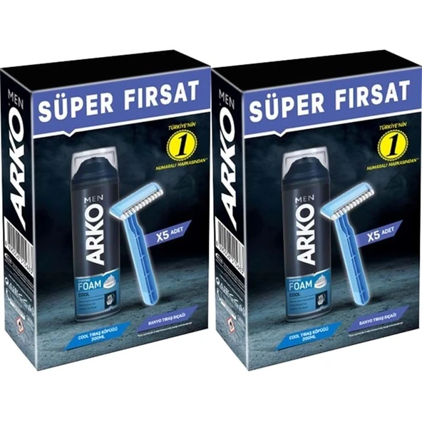 Arko Men Banyo 5 Adet + Cool Köpük Pro 200ML (2 Li Set) ürün görseli 1