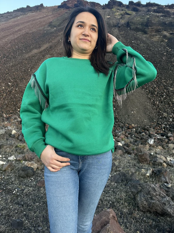 İçi Şardonlu Sweatshirt Kazak - Resim 12