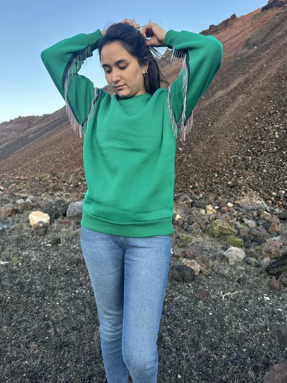 İçi Şardonlu Sweatshirt Kazak - Resim 7