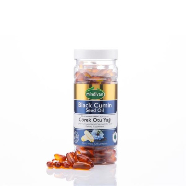 Mindivan Çörek Otu Yağı Soft Jel Kapsül 1440 mg 100'lü ürün görseli 1